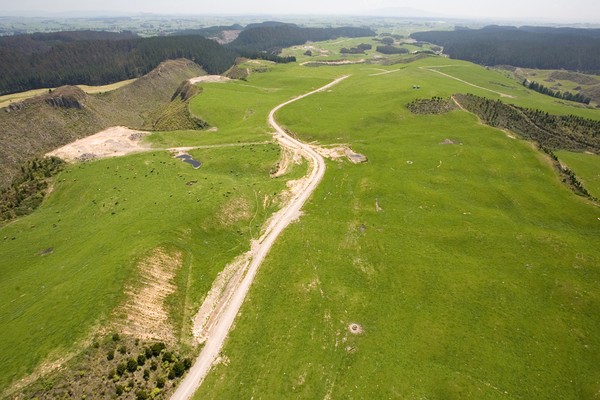 Aerial view of farm - The latest generation of farming in New Zealand &#8211; 29 high tech 'designer' dairy farming blocks are up for sale by Carter Holt Harvey. 